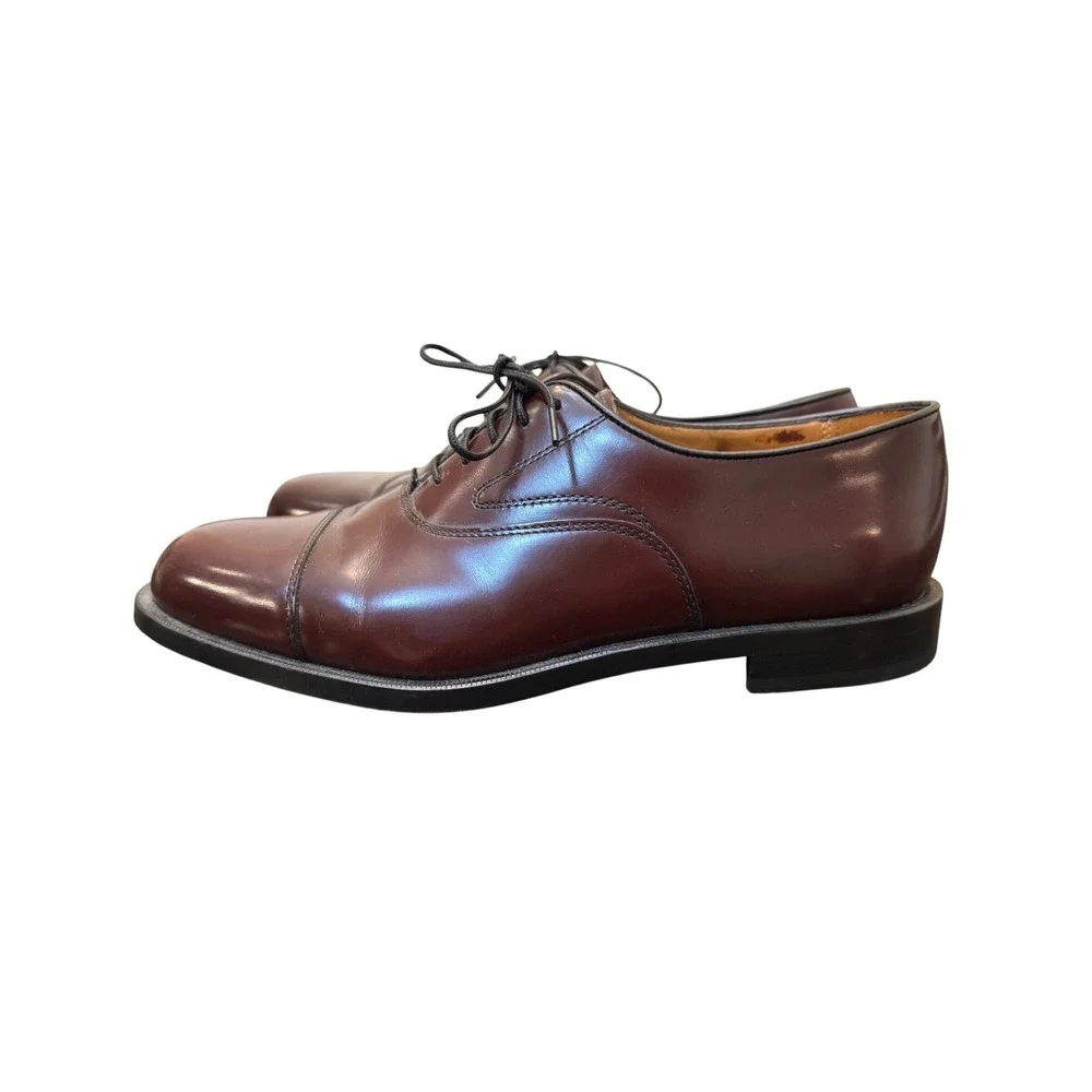 Cole Haan‎ Mens 8 D Burgundy Leather Cap Toe Oxford Dress Shoes